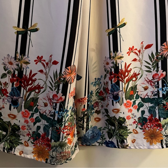 SILKY WIDE LEG PATTERN PANT - Picture 4 of 4